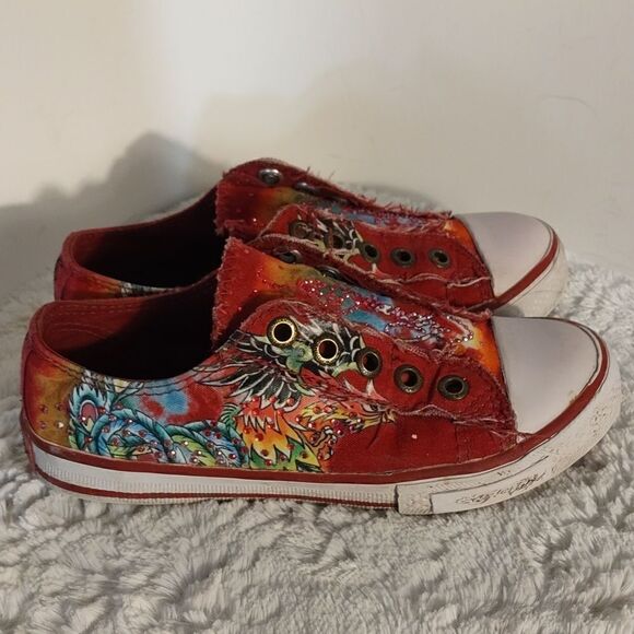 Ed Hardy Girl's Laceless Sneakers - Picture 1 of 6